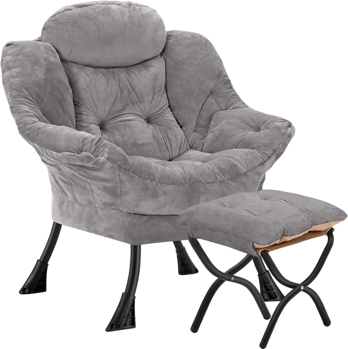 Lazy Chair with Folding Ottoman for Living Room and Office