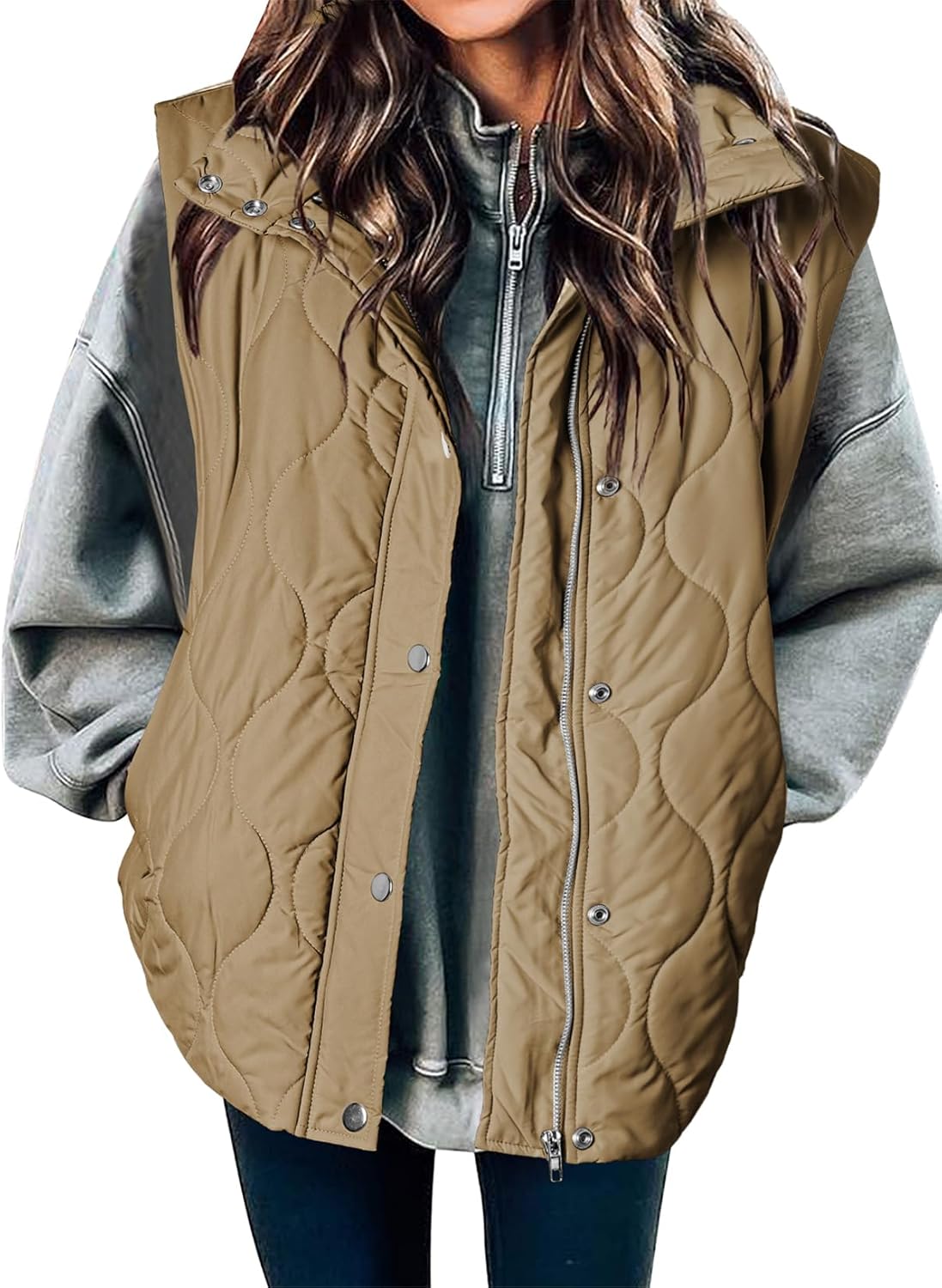 Lightweight Quilted Cropped Puffer Vest for Women in Fall