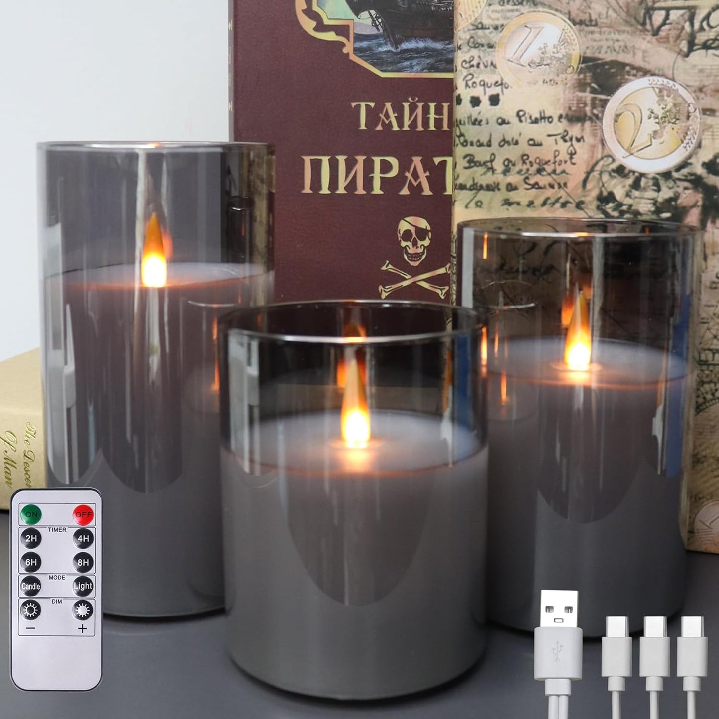 200 Hour Flameless Candles with Remote for Halloween Decor