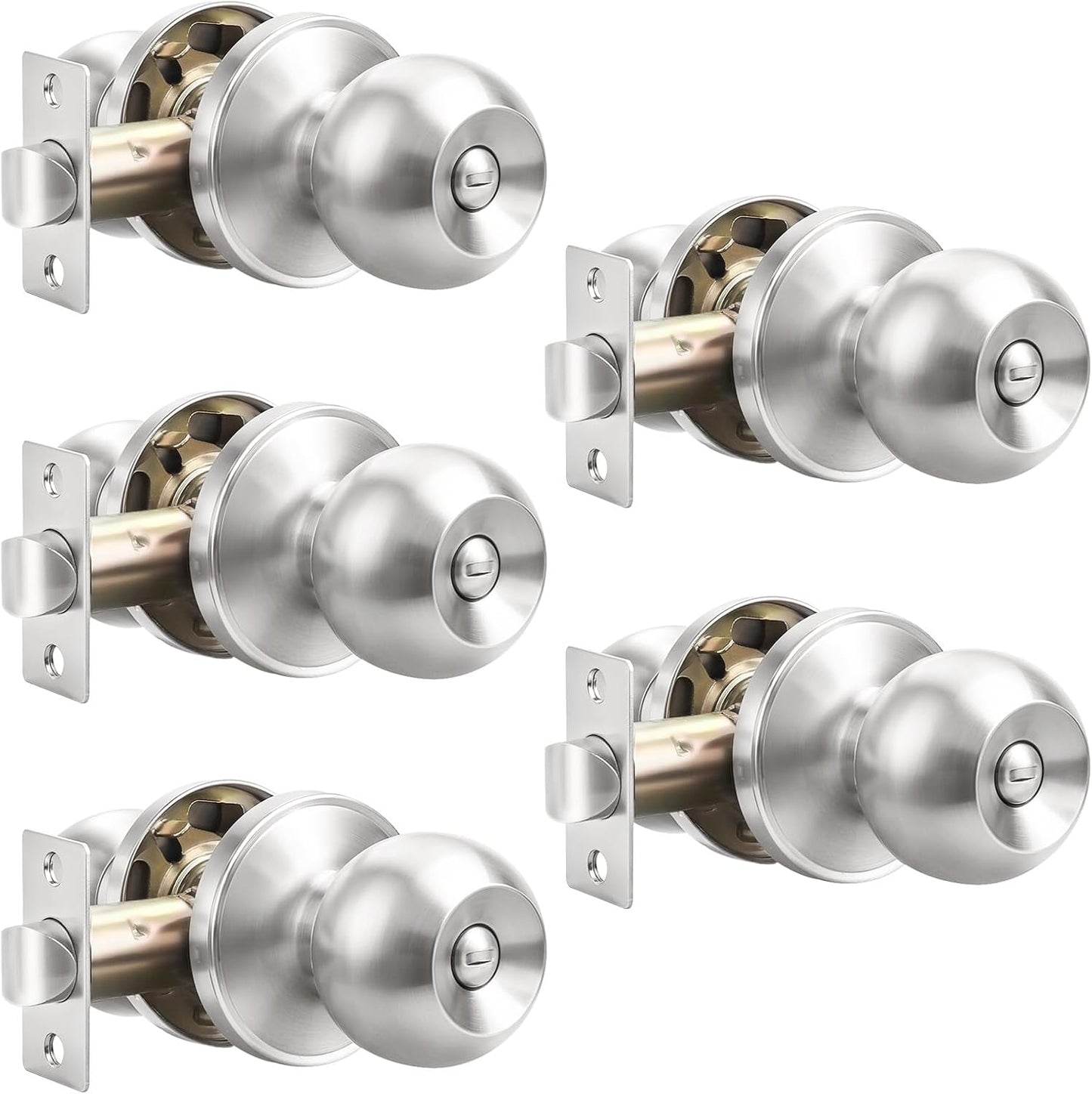 Probrico Round Door Knob Set for Bathroom and Bedroom Privacy