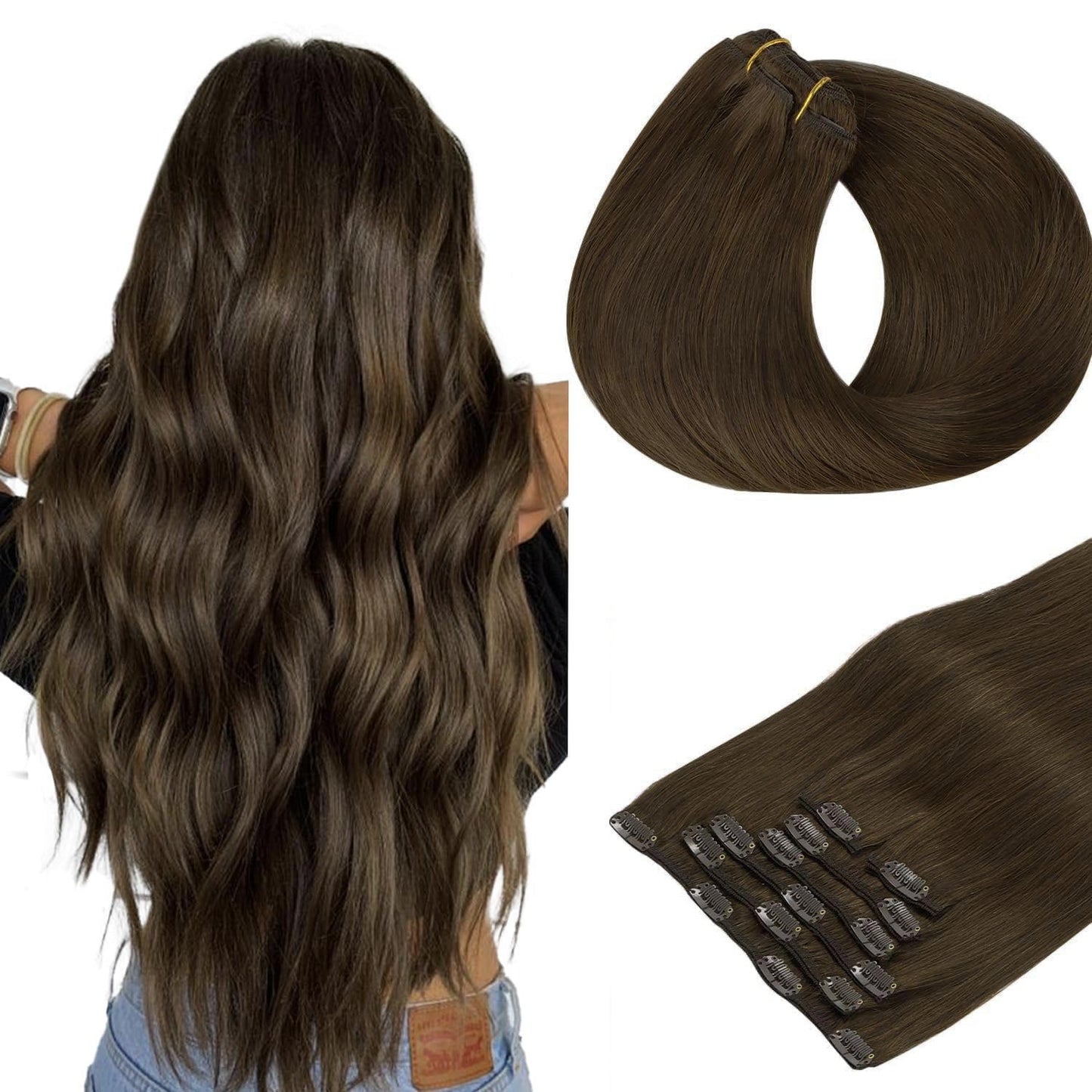 HOTBANANA Human Hair Clip-in Extensions for Gorgeous Volume