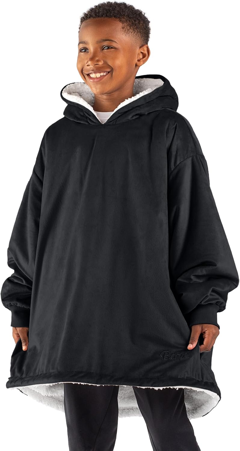 Wearable Blanket Hoodie - Soft Plush Sherpa for All Ages
