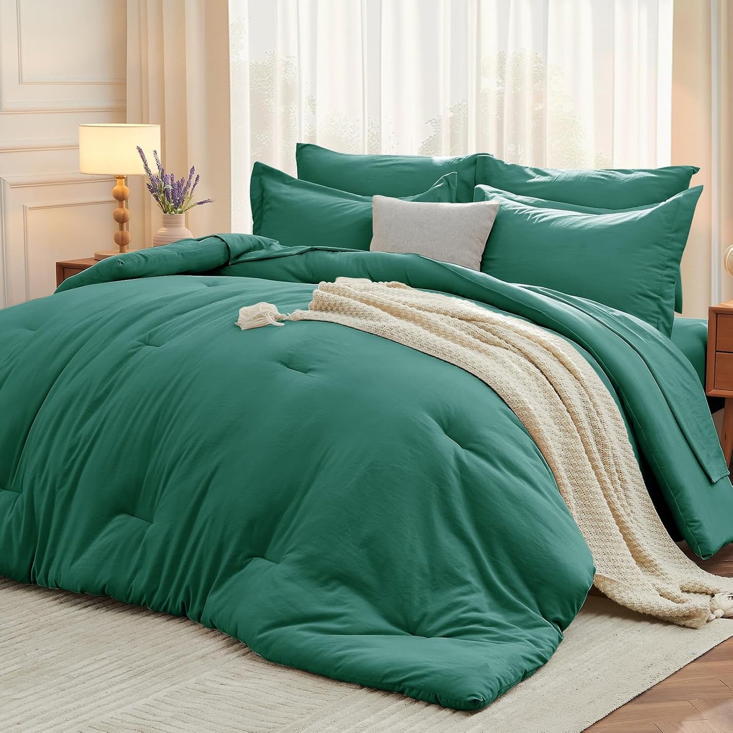 MUXHOMO Full Comforter Set - Soft Bed in a Bag for All Seasons