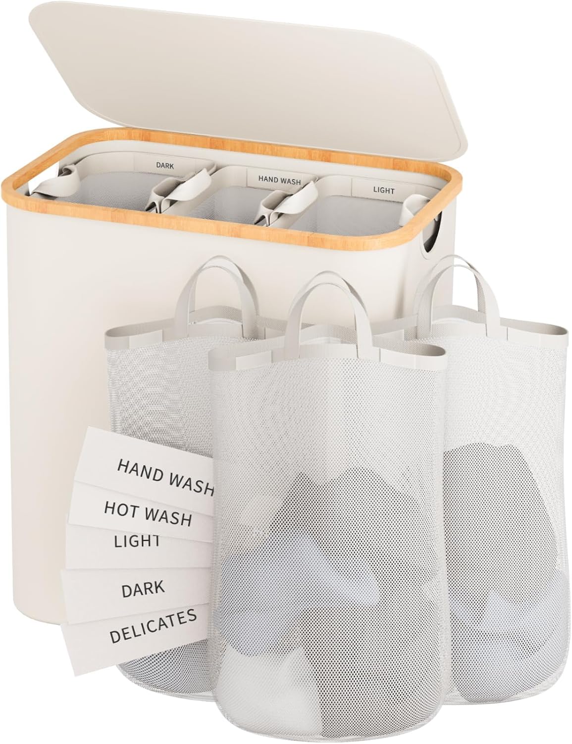 Extra Large 160L Laundry Hamper with Lid for Easy Sorting