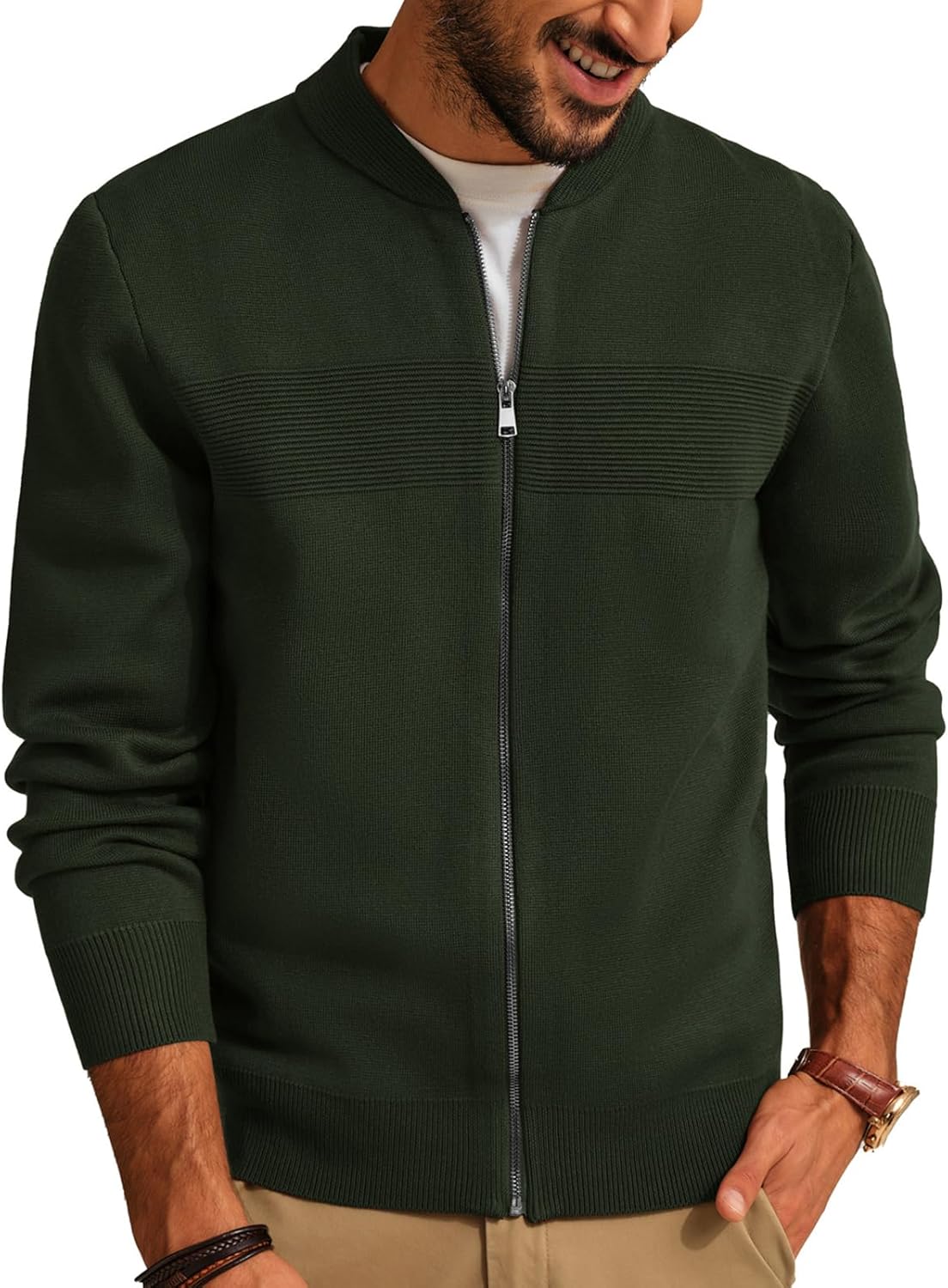 Mens Full Zip Cardigan Sweater for Stylish Comfort and Warmth