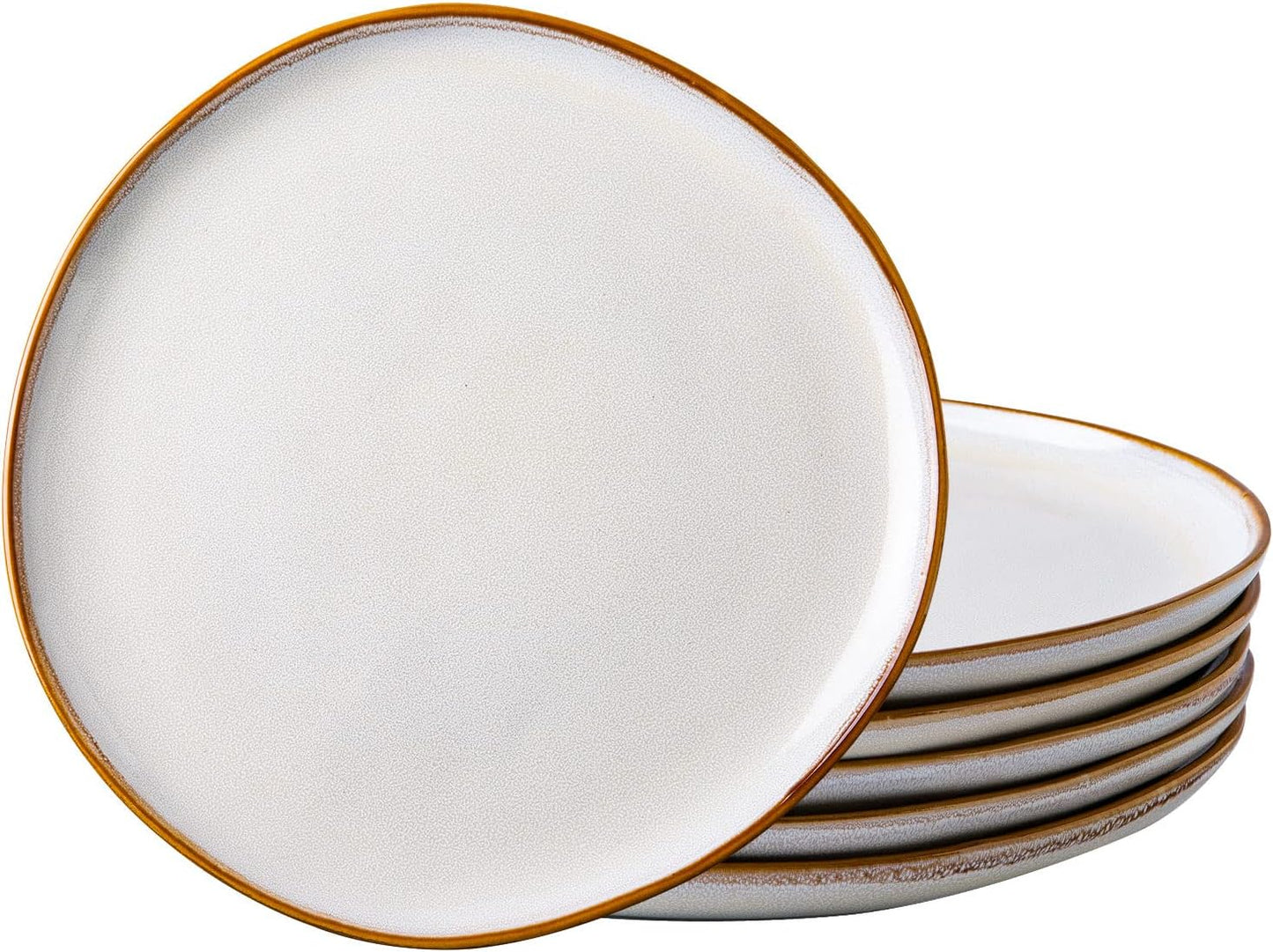 Handmade Reactive Glaze Stoneware Dinner Plates Set of 6