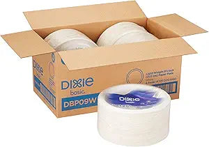 Dixie Basic 8.5 inch Light-Weight Paper Plates for Easy Serving