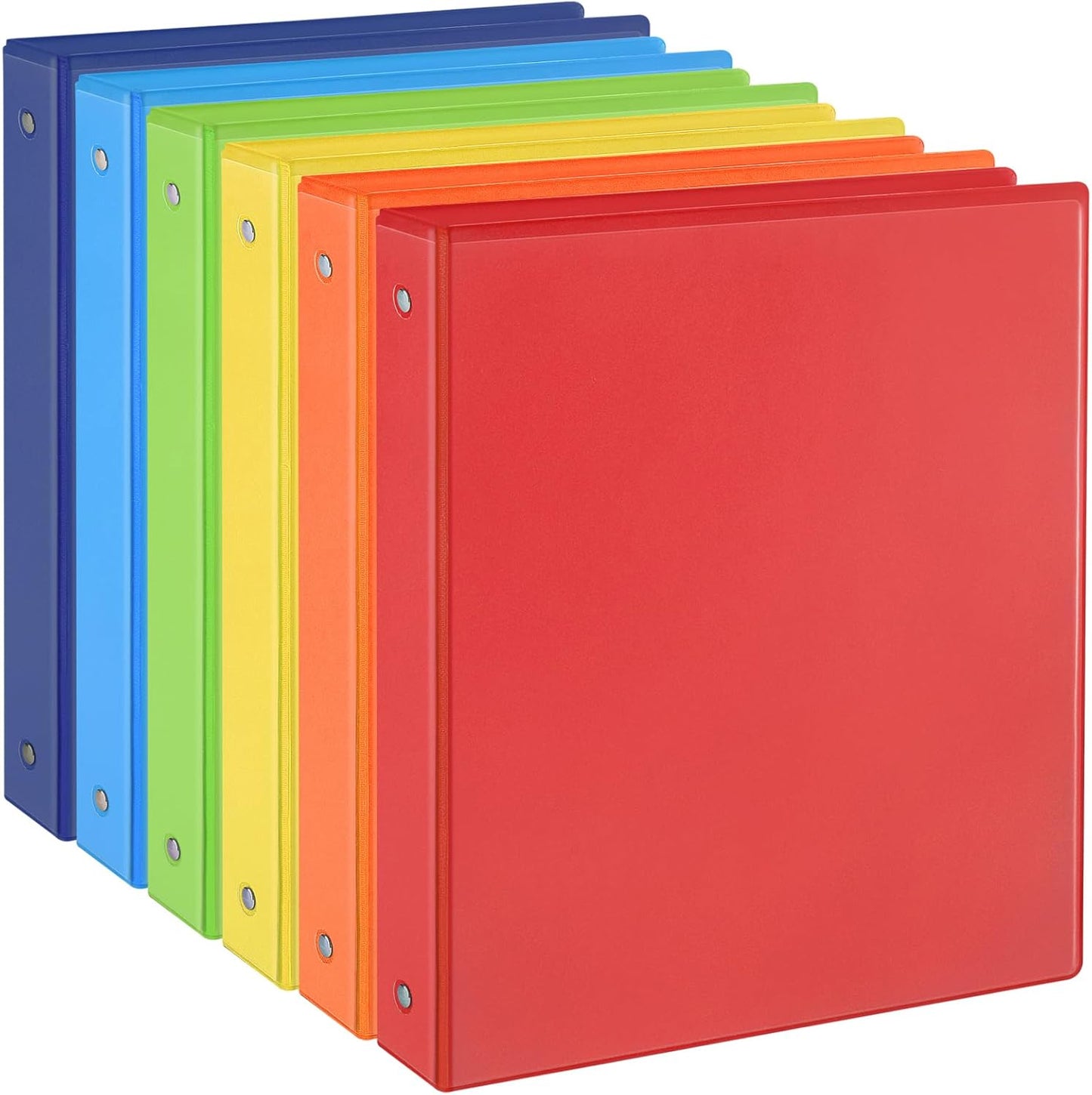 6 Pack Assorted Bright 1 View Binders - Heavy Duty & PVC Free