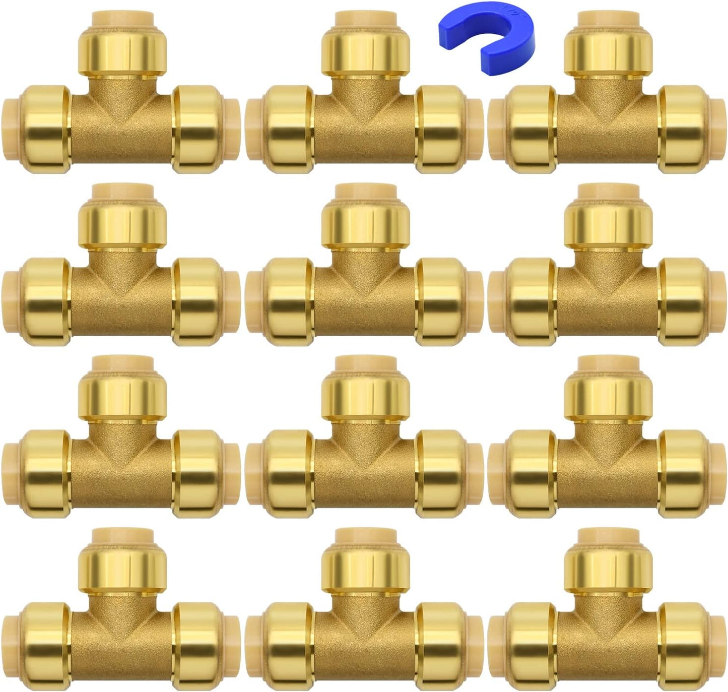 12 Pack Push-to-Connect Plumbing Fittings for Easy Install