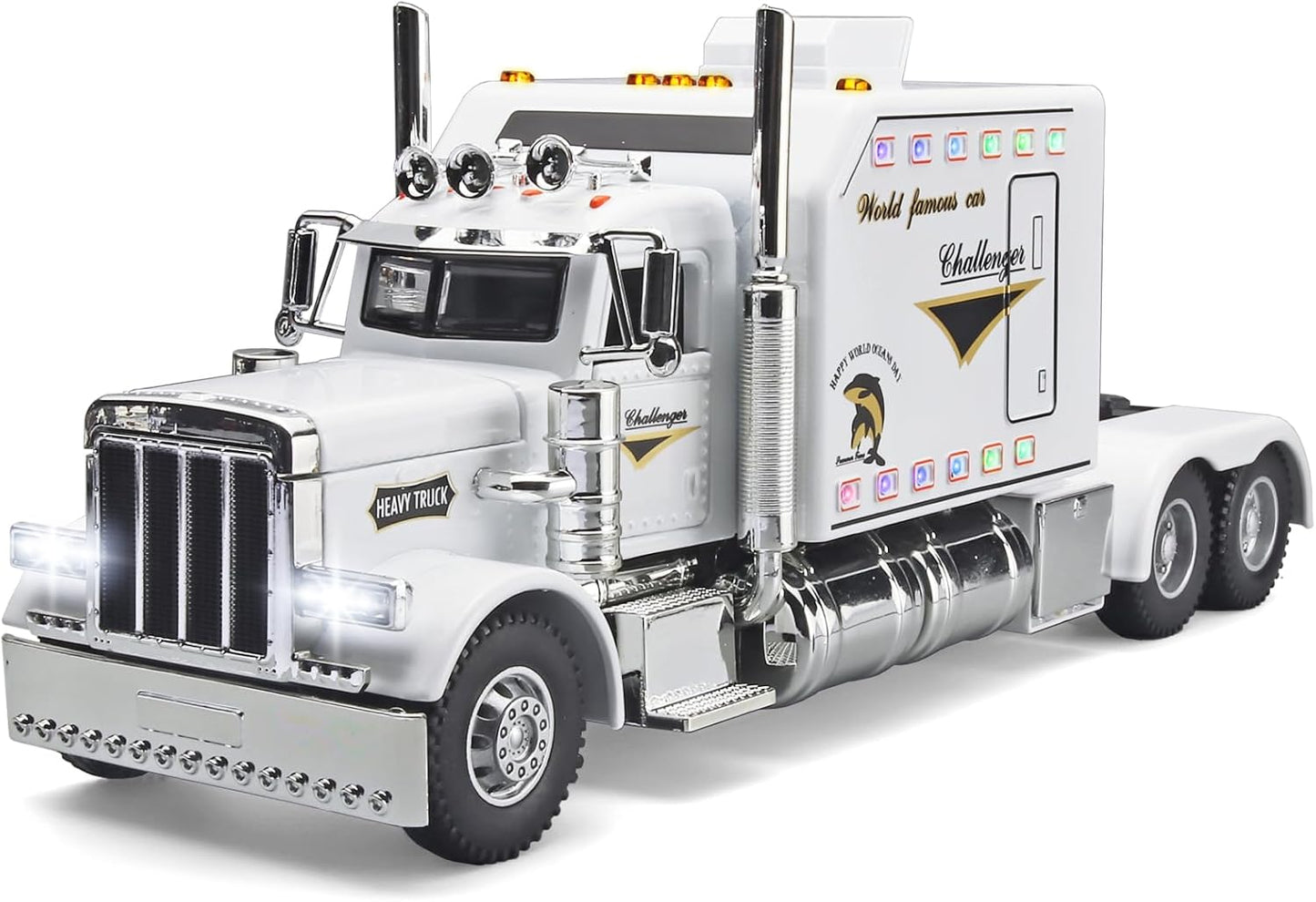 Semi Truck Toys for Boys - Metal Diecast Model with Lights & Sounds