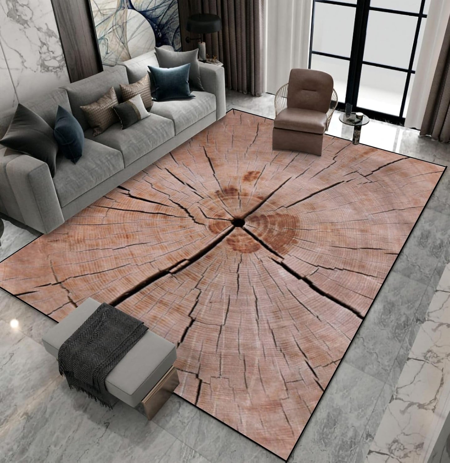 Wood Texture Non-Slip Area Rug - EPONGEKIT