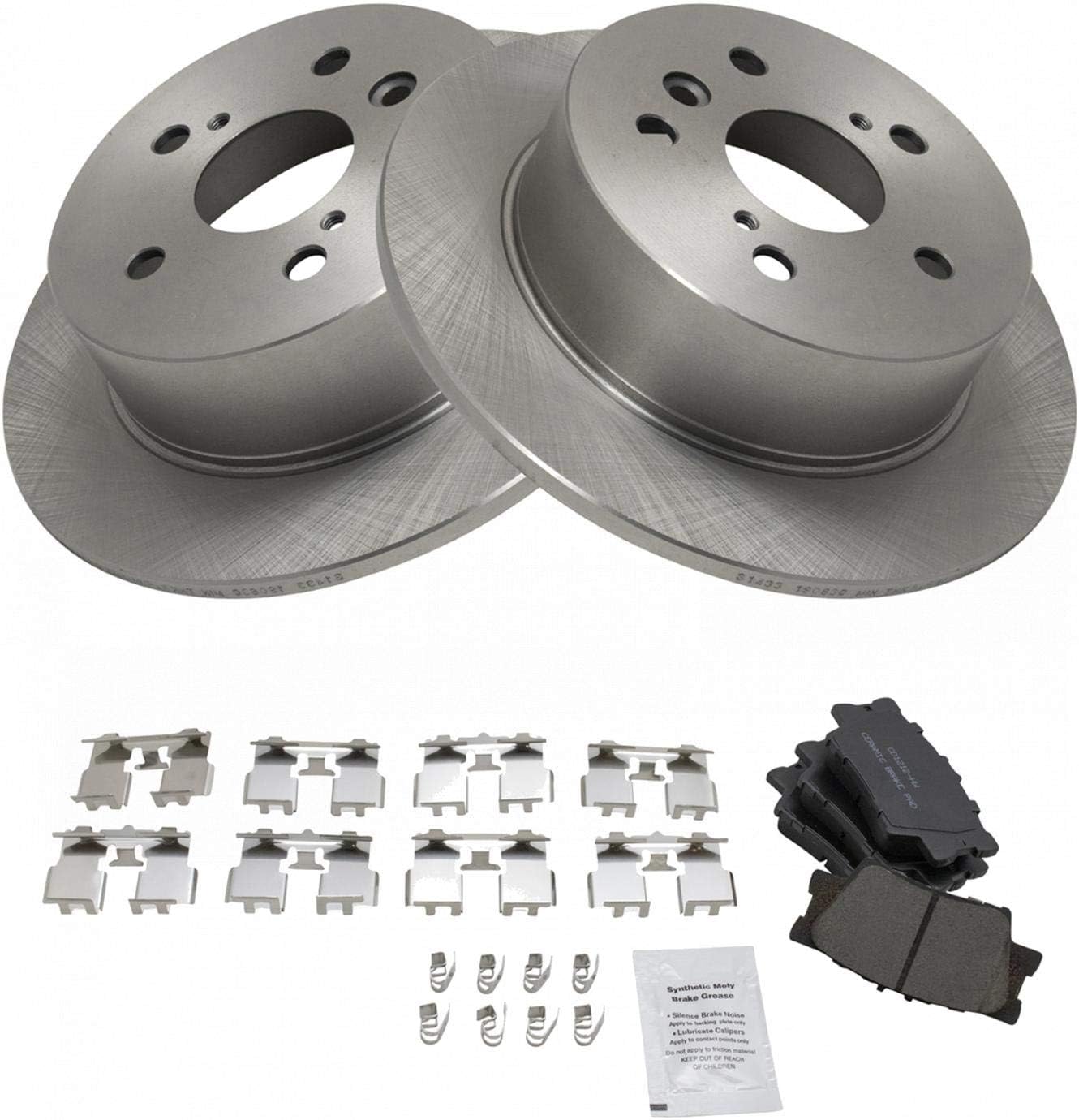 TRQ Rear Brake Pad & Rotor Kit for Lexus ES350 and Toyota Avalon
