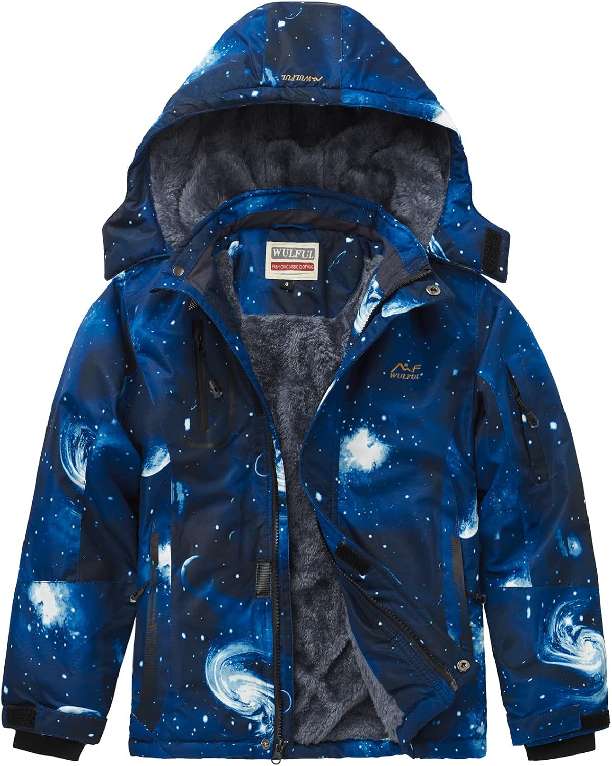 WULFUL Boy's Waterproof Ski Jacket for Winter Adventures