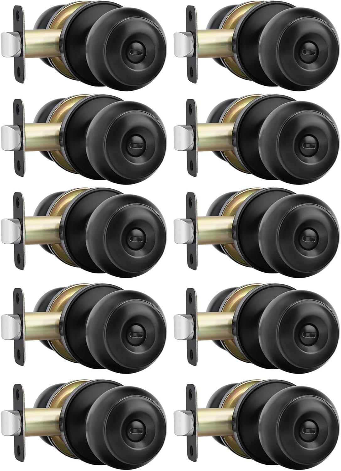 Haidms 10 Pack Black Door Knobs for Privacy and Style