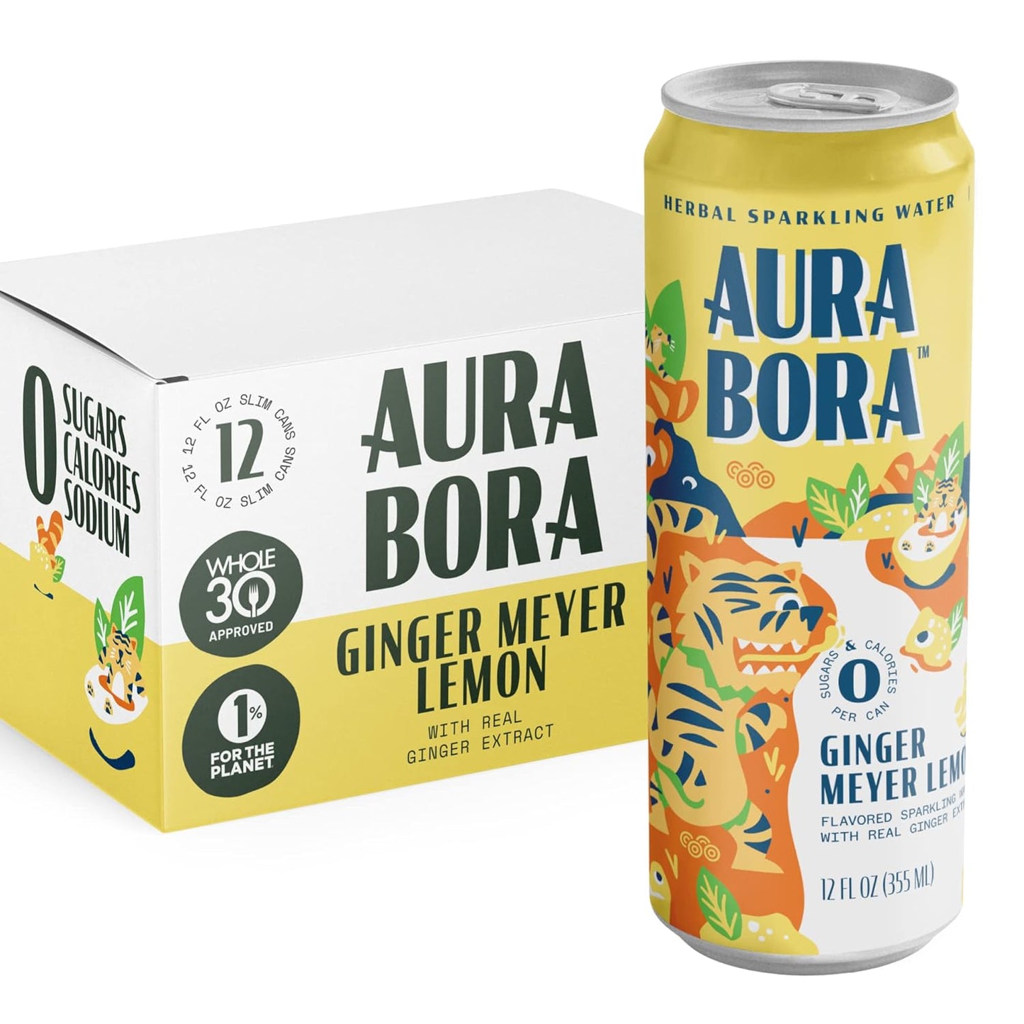 Aura Bora Ginger Meyer Lemon Sparkling Water - Refreshing Taste