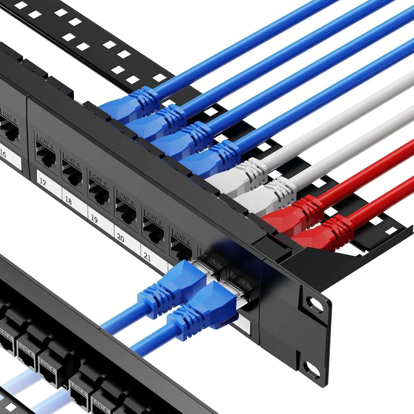 CableGeeker Cat6 Patch Panel 24 Port for 10G Ethernet Networks