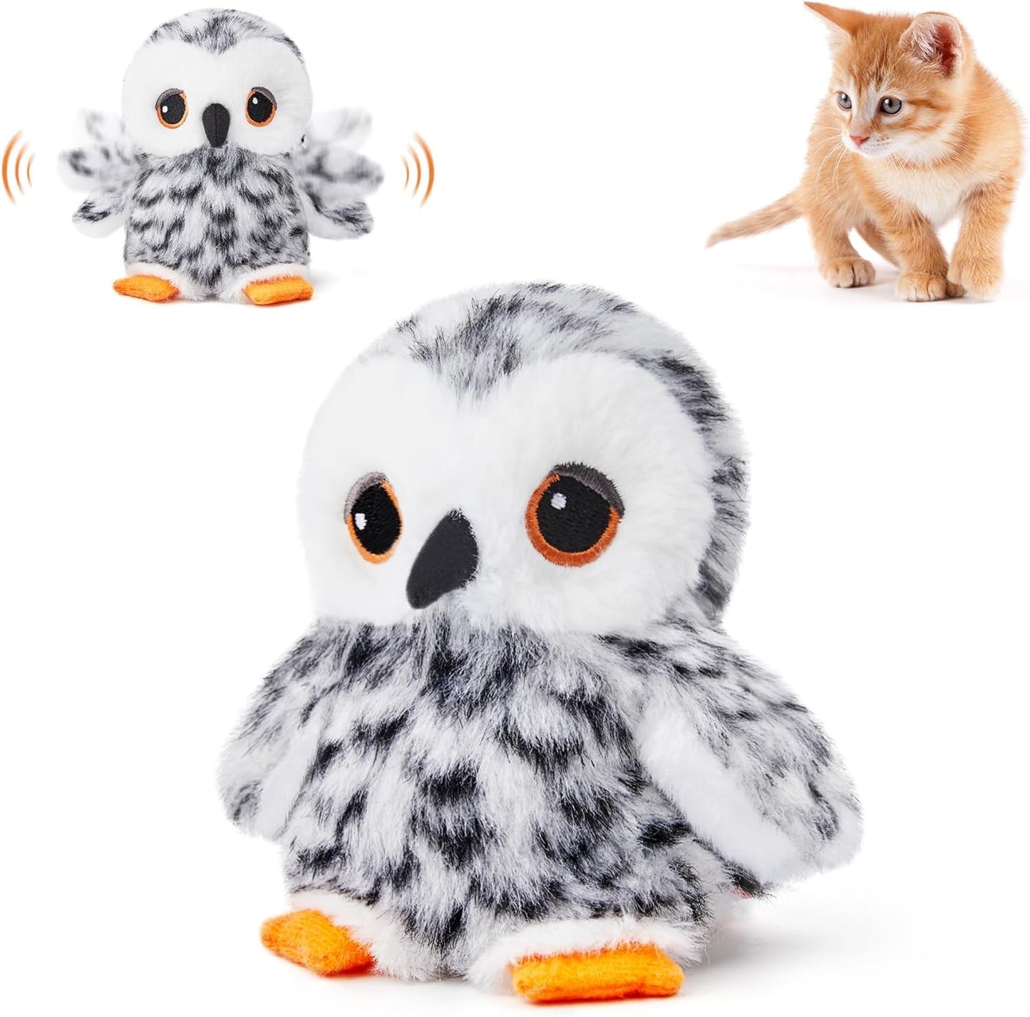 Interactive Flapping Owl Toy for Cats