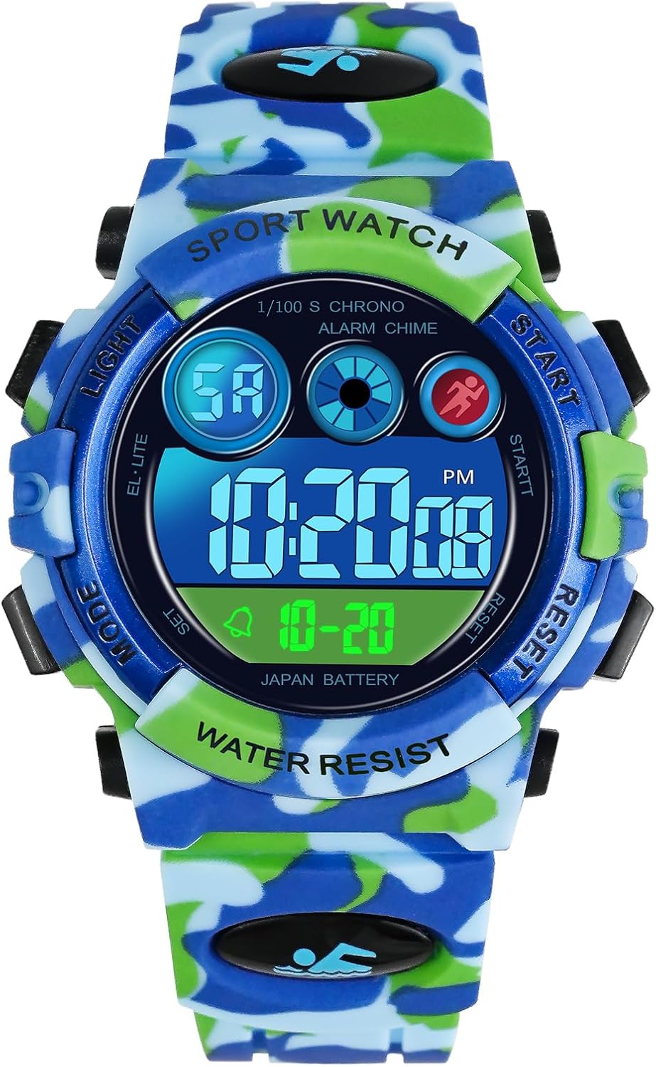 Dayllon Kids Waterproof Sports Watch - Colorful Backlight, Alarm, Stopwatch