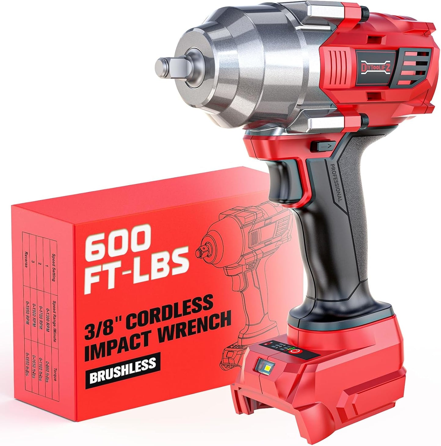 Cordless Impact Wrench 3/8 Compatible with Milwaukee 18V Battery