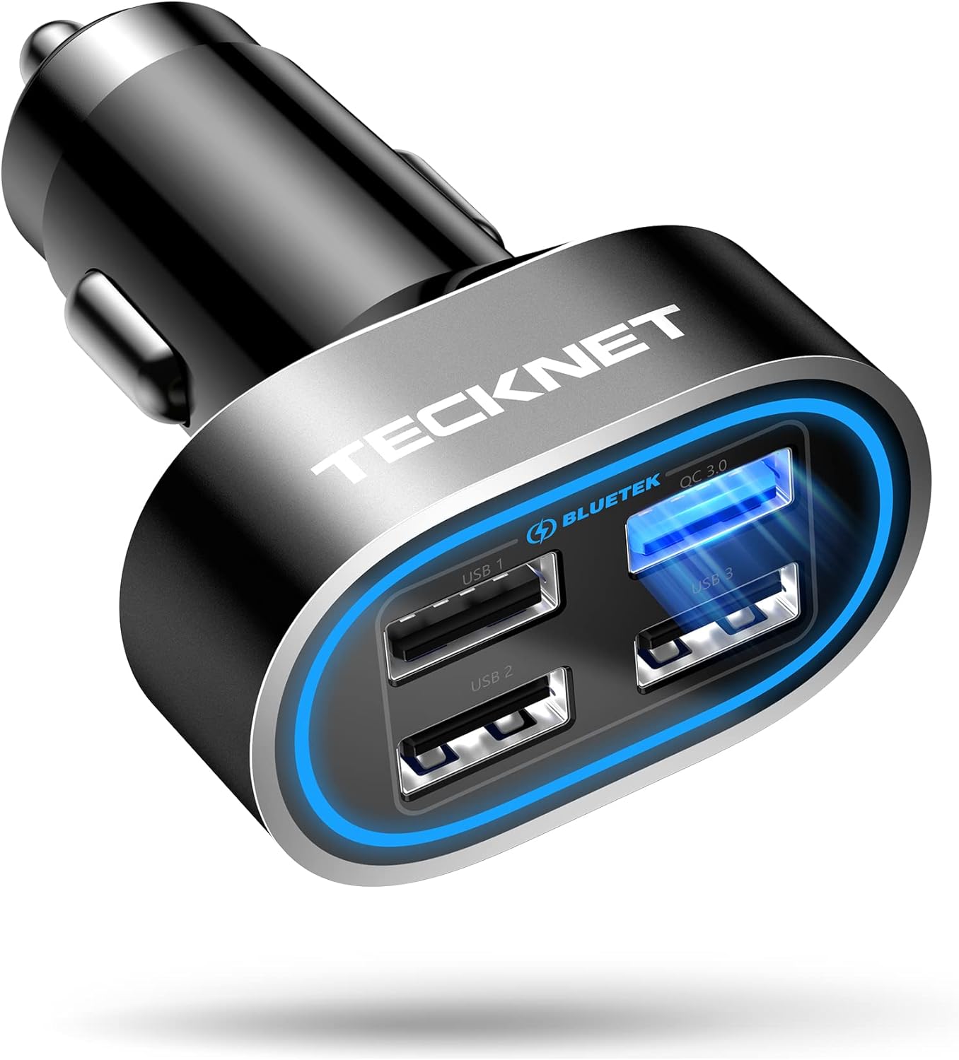 TECKNET 54W 4-Port Car USB Charger - Fast Charge 4 Devices!