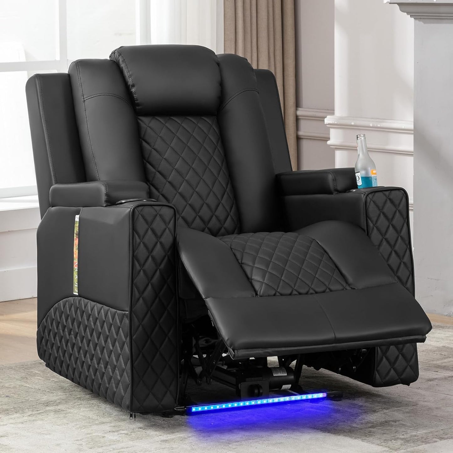 Massage Power Recliner with LED Lighting