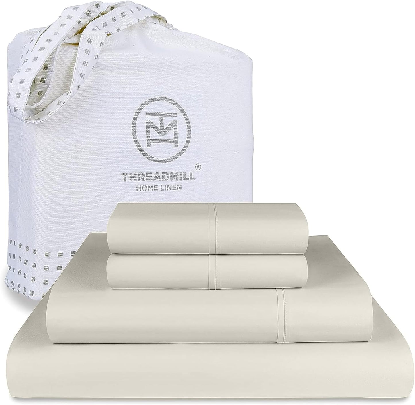 Threadmill Full Size Sheets Set with 600 Thread Count Comfort
