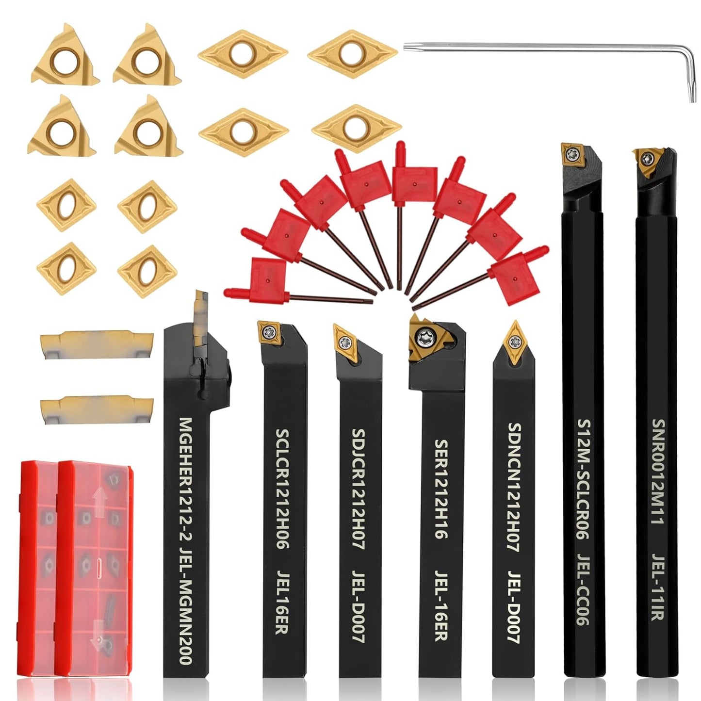 Indexable Lathe Turning Tool 21Pcs Kit for Precision Machining