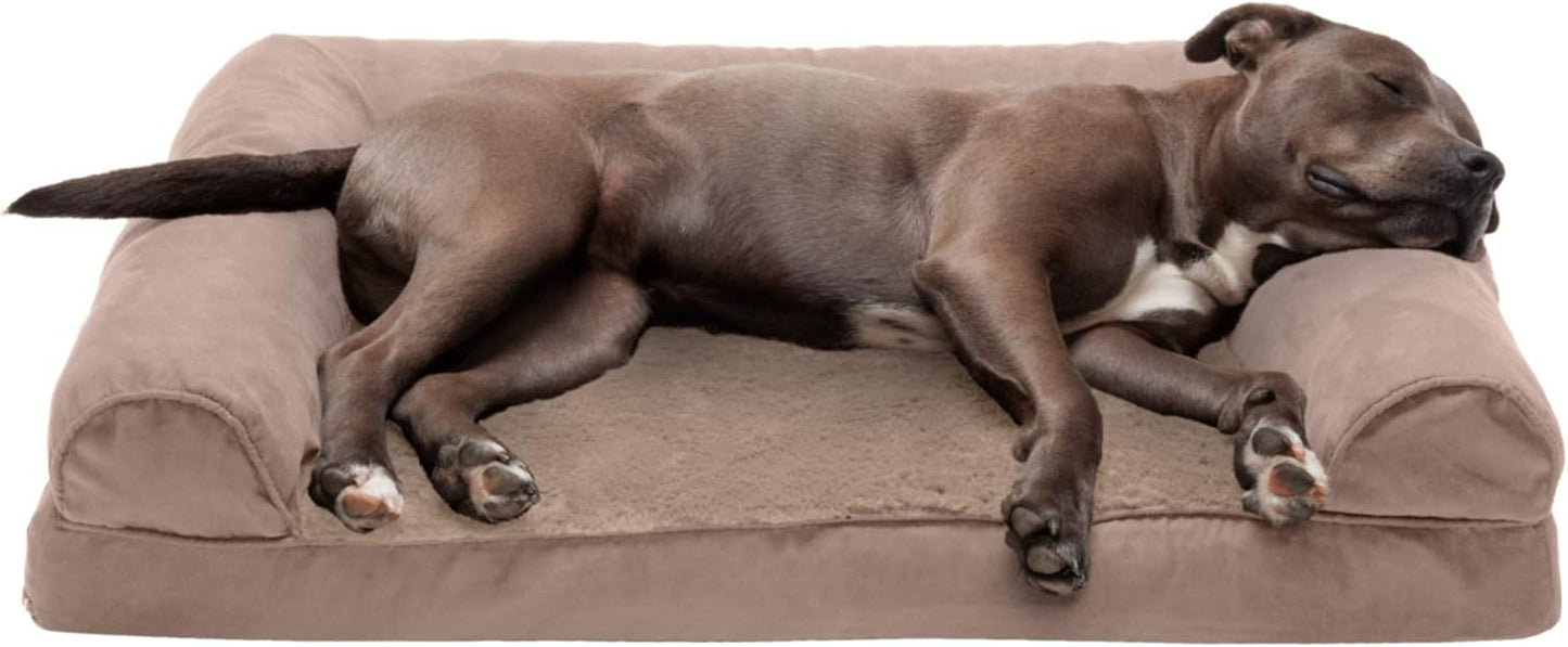 Furhaven Orthopedic Dog Bed for Large Medium Dogs with Bolsters