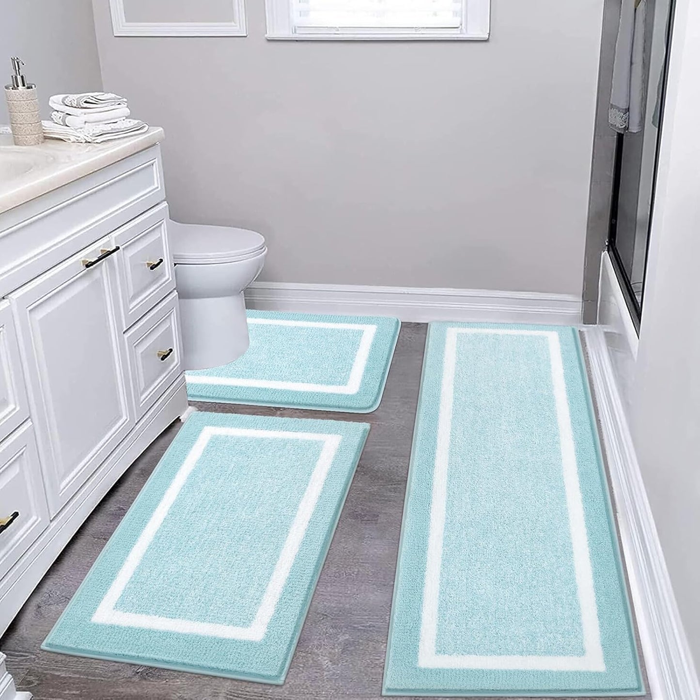 Pauwer 3-Piece Bathroom Shower Rug Set for Ultimate Comfort