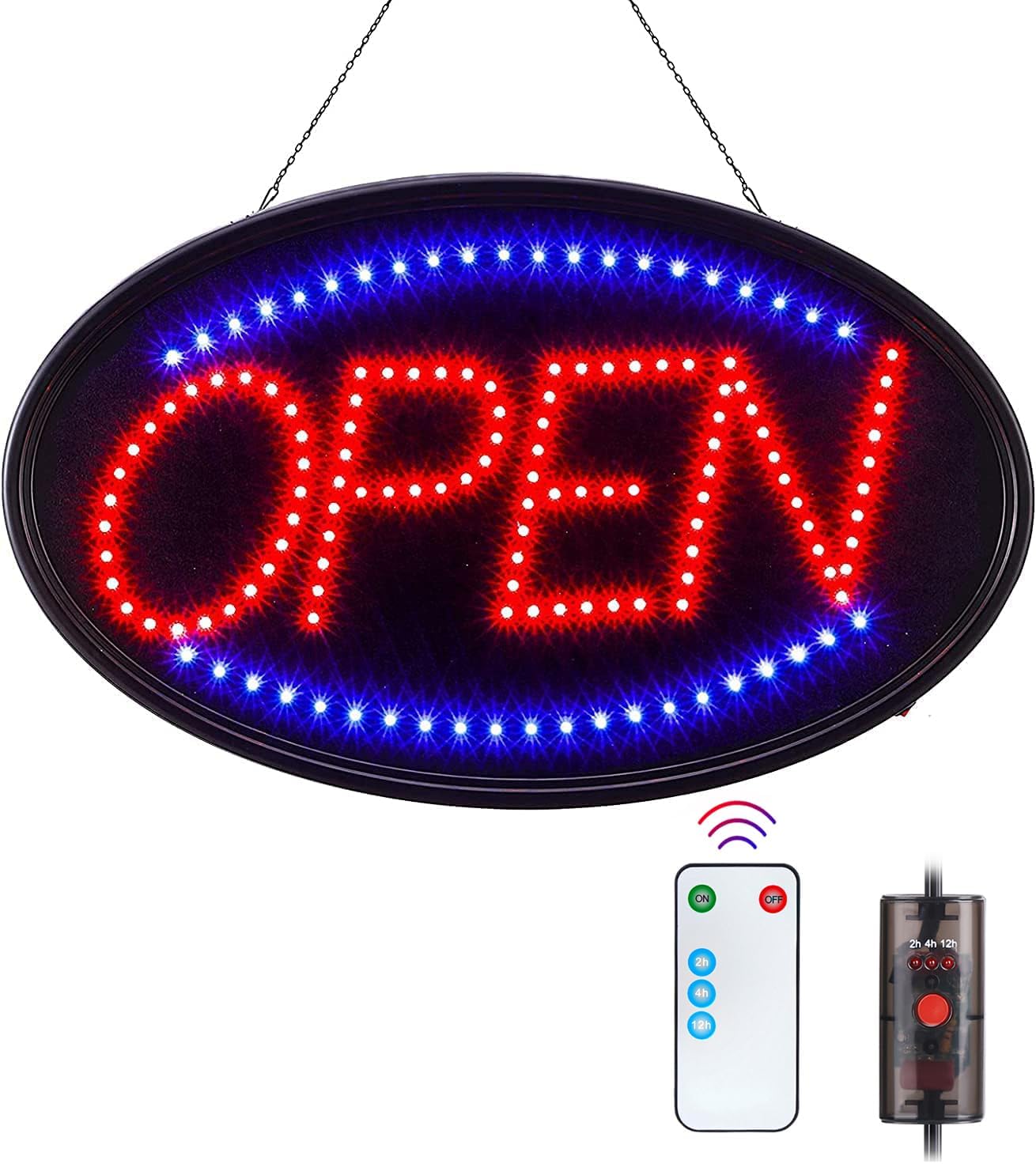LED Open Sign for Business - Large 23x14 Inch Display Light