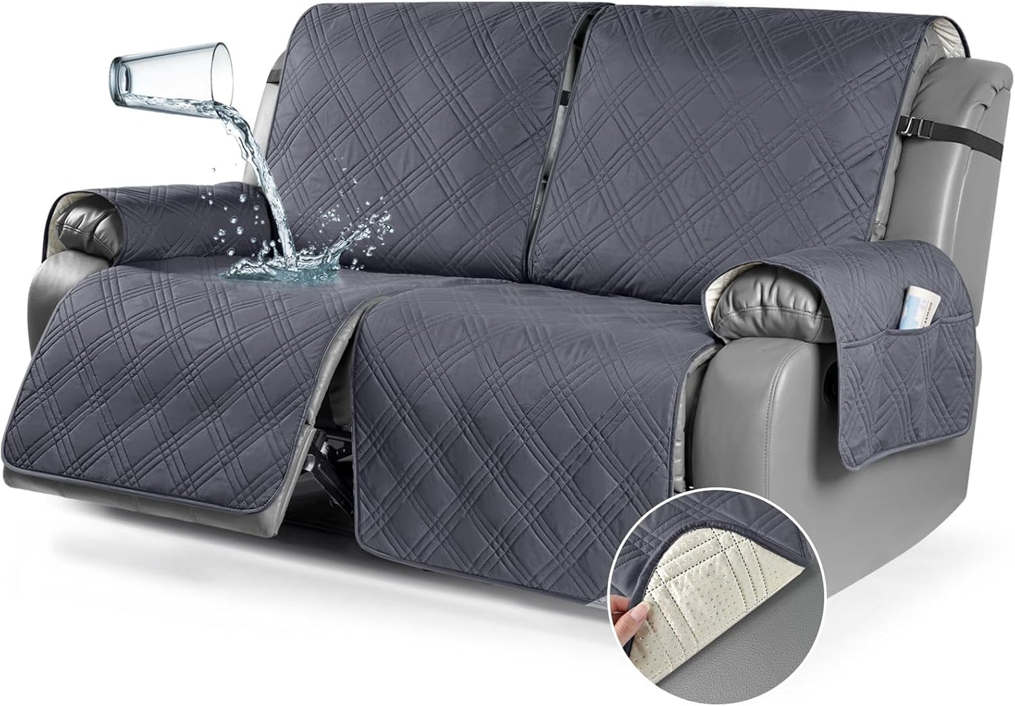 Waterproof Oversized Loveseat Recliner Cover for 2 Seater Sofa