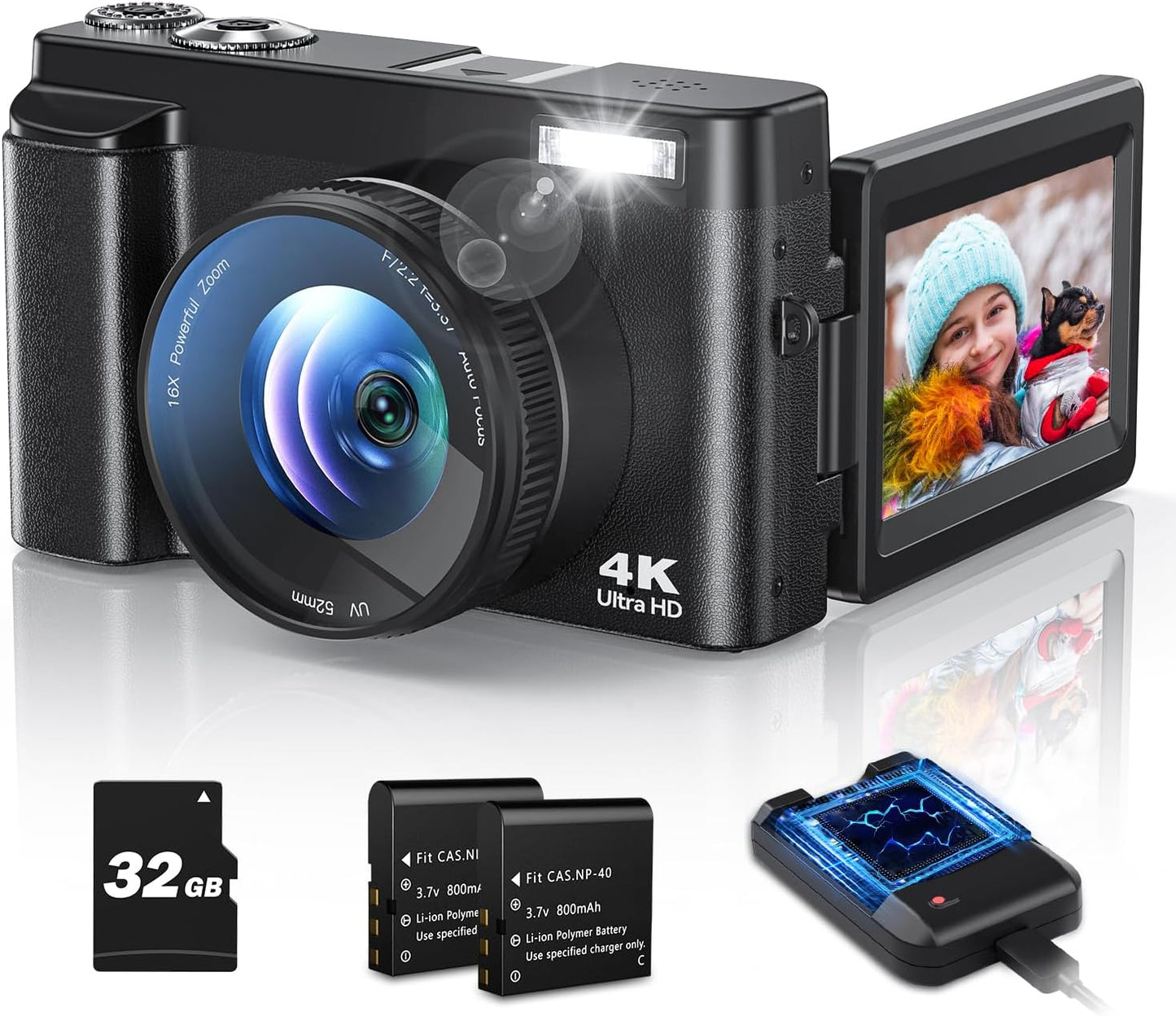 48MP Autofocus 4K Camera: Crystal Clear Vlogging