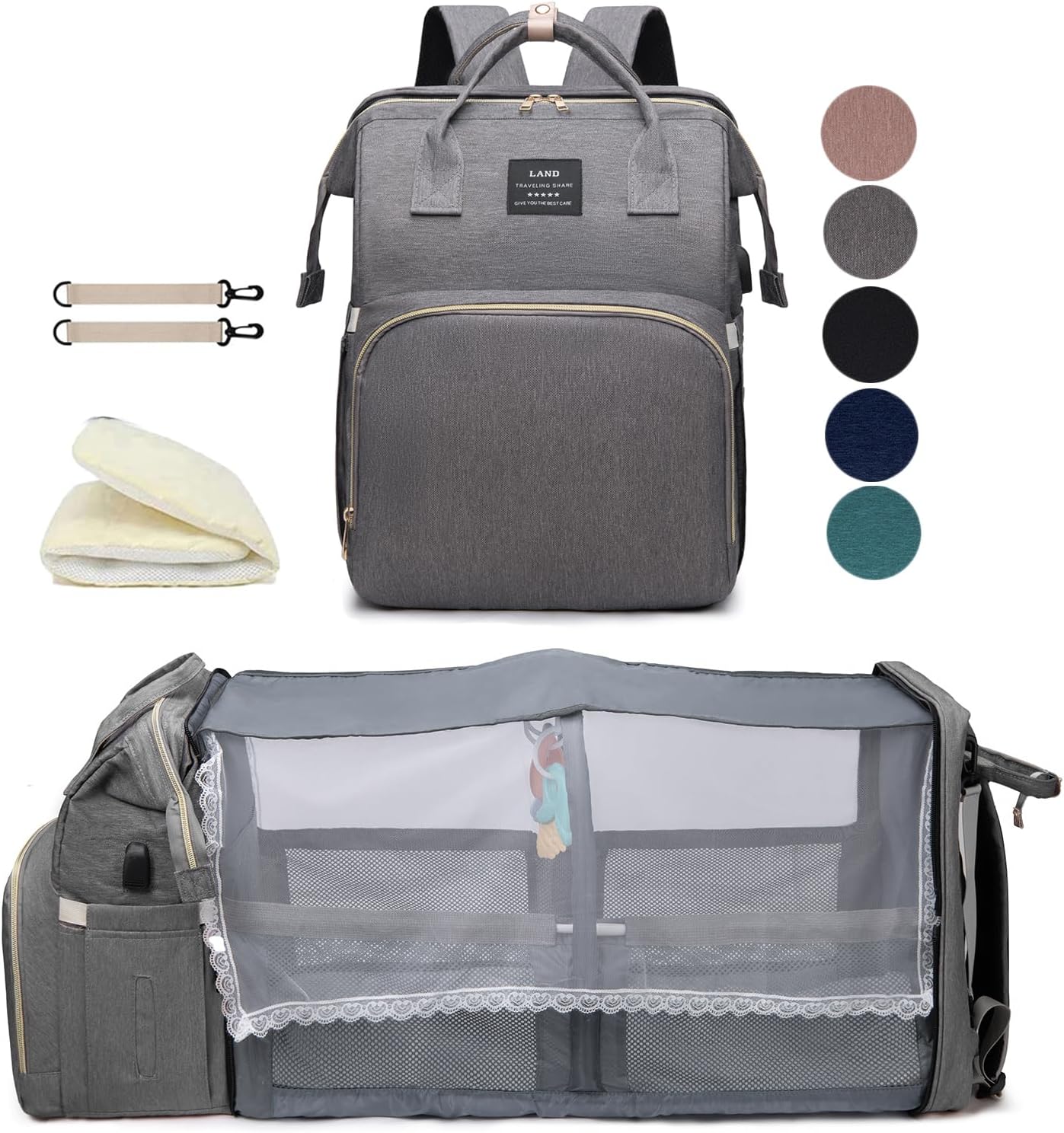 Versatile Diaper Bags Backpack for Baby Boy with Changing Station