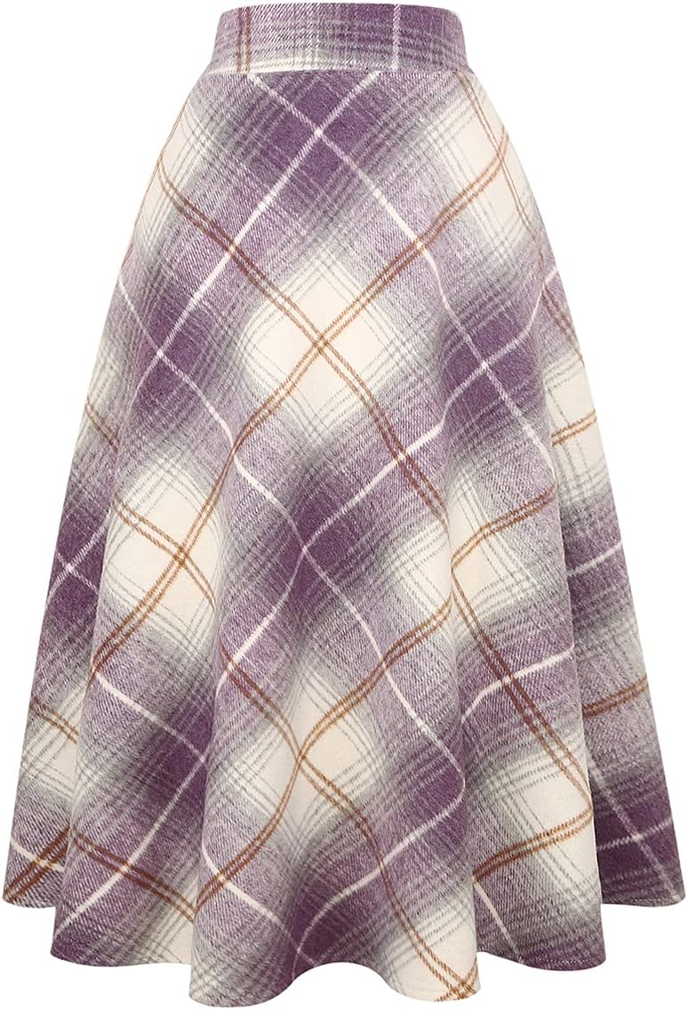 Tartan Maxi Skirt for Women - A-Line Wool Long Skirt