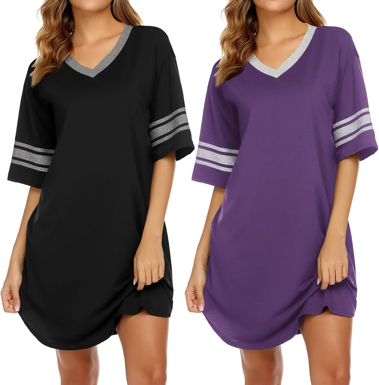 Ekouaer Nightgowns for Women 2 Pack Comfortable Sleepwear