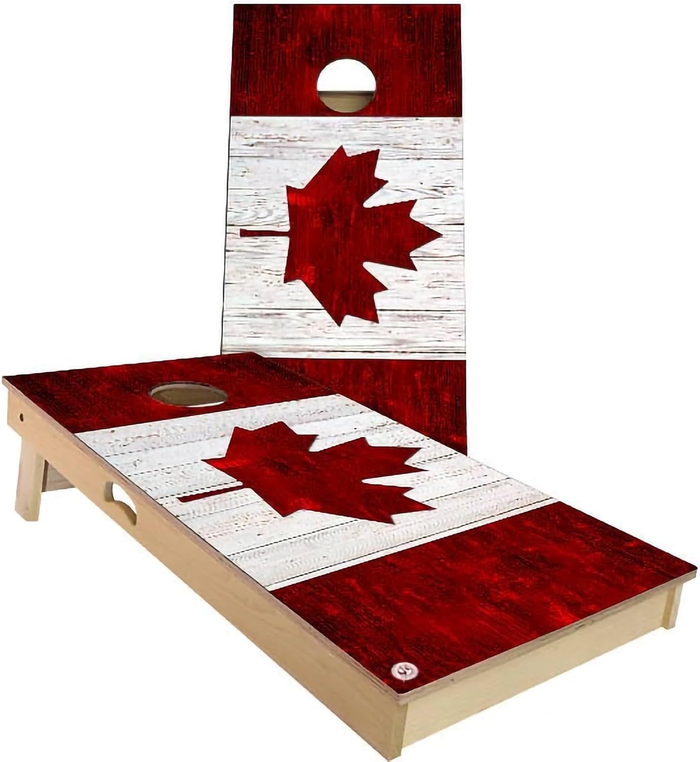 Custom Canada Flag Cornhole Set - Handcrafted Solid Wood