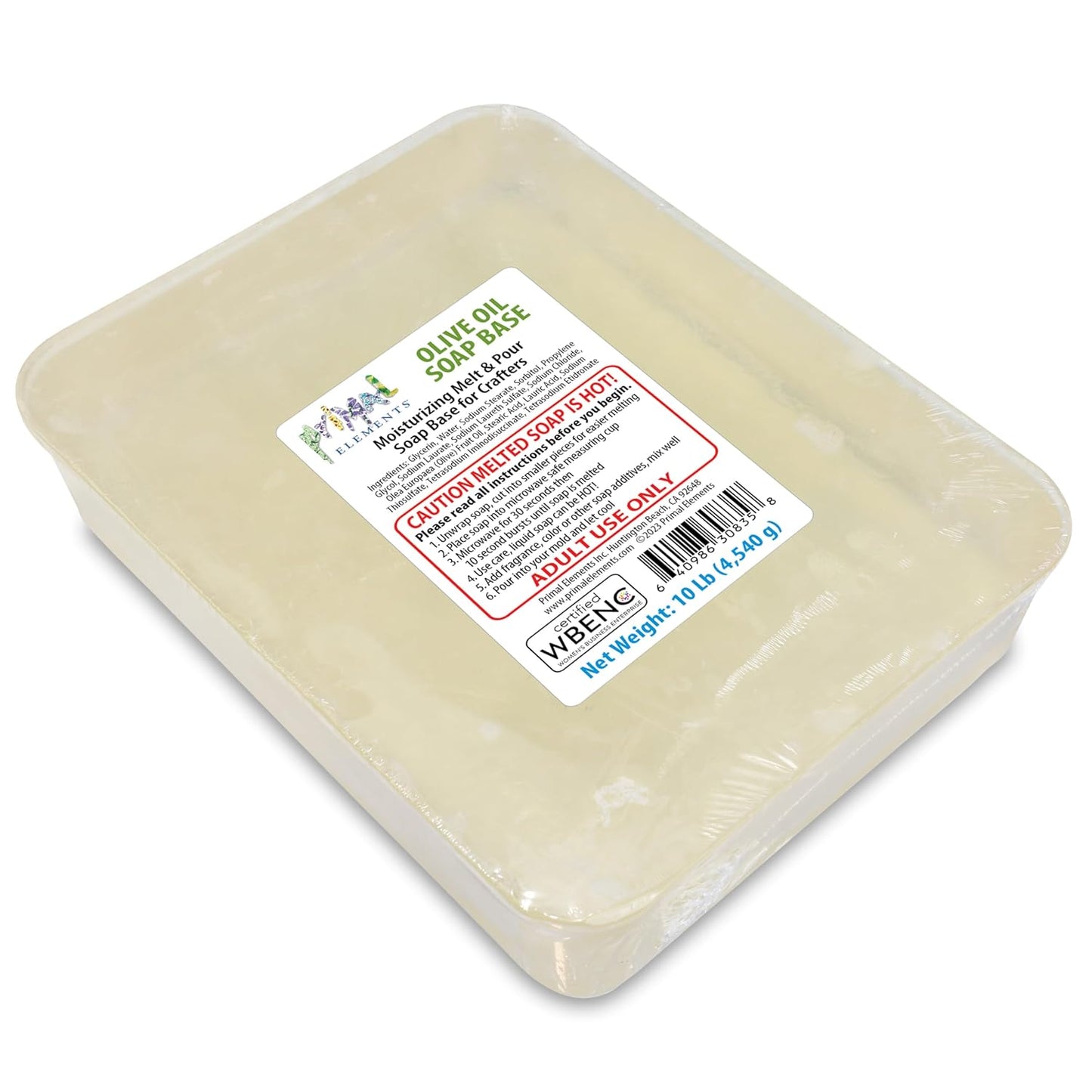 Primal Elements Olive Oil Soap Base for Crafting and Soap Making