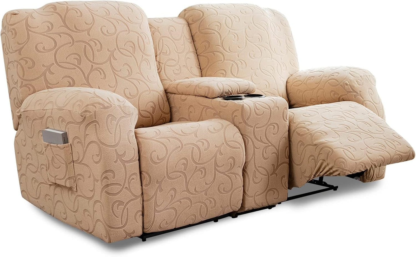 Recliner Loveseat Cover with Center Console for 2 Seater