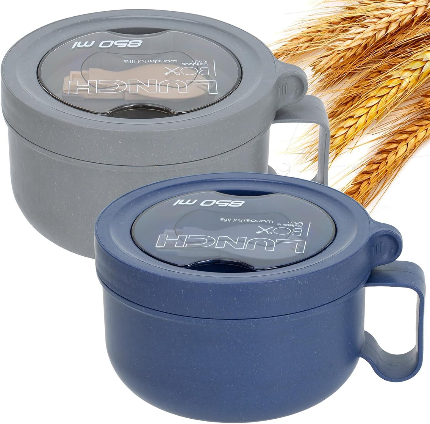 2 Pack Microwave Soup Bowls - Handle Instant Noodles Like a Pro!