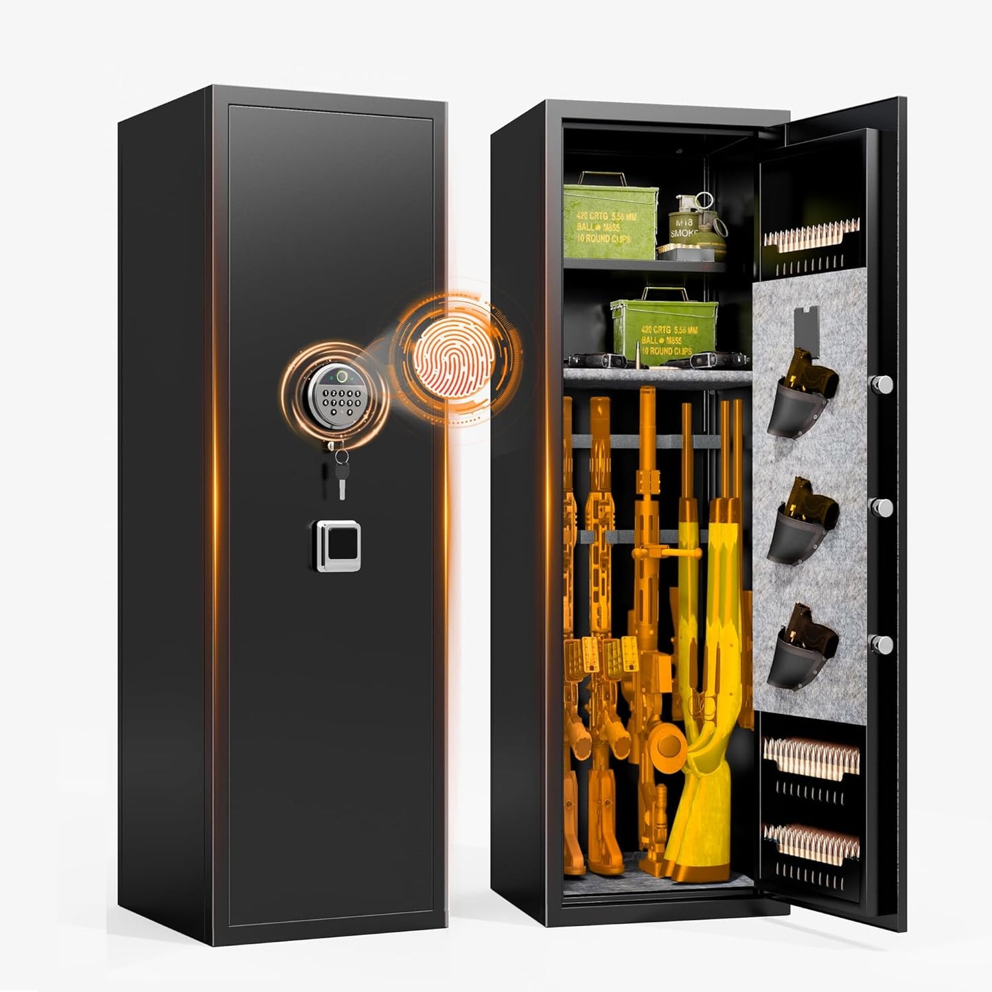 10-12 Gun Safe for Home with Biometric Locking System