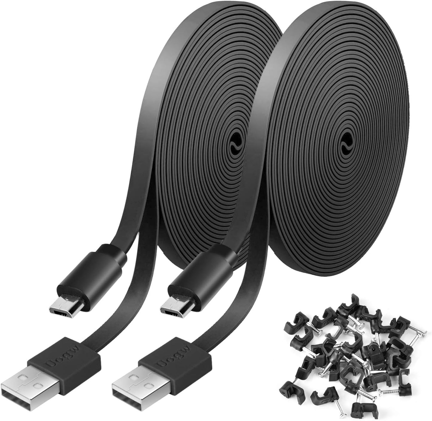 Long Reach Power Cable for Security Cams - 2 Pack