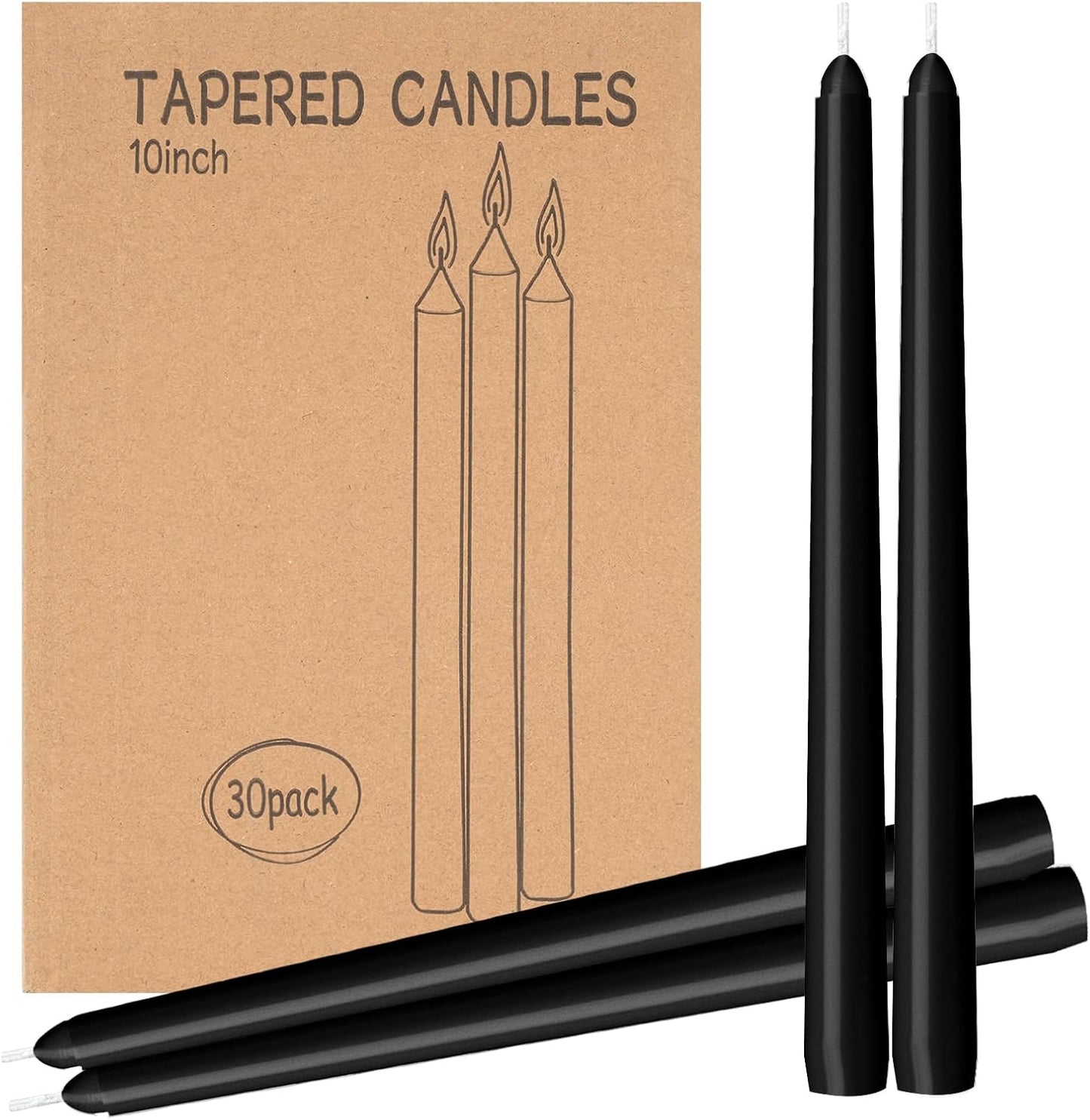 Elegant Black Taper Candles for Weddings and Home Decor
