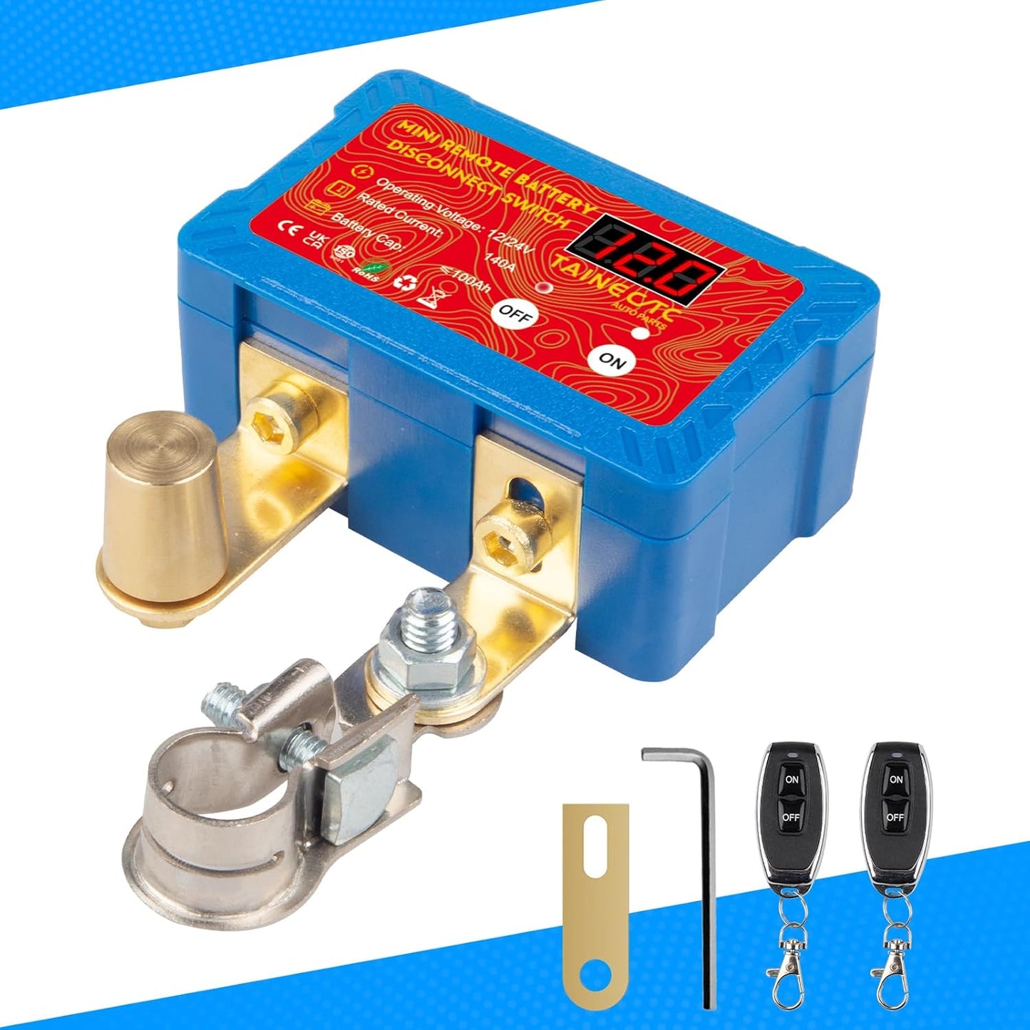 Battery Kill Switch for Car - Remote Disconnect with LED Display