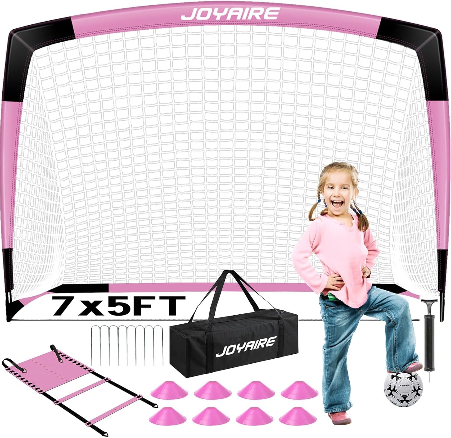 Kids Soccer Goals for Backyard Set - Portable Toddler Soccer Net