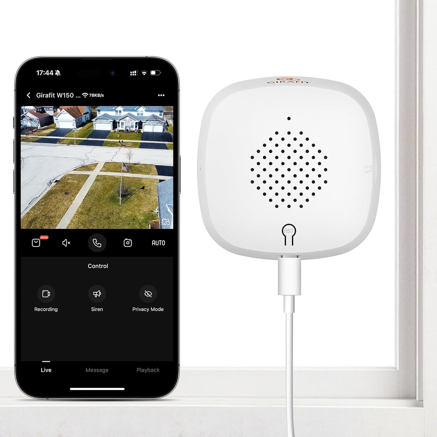 2K WiFi Window Camera with Color Night Vision
