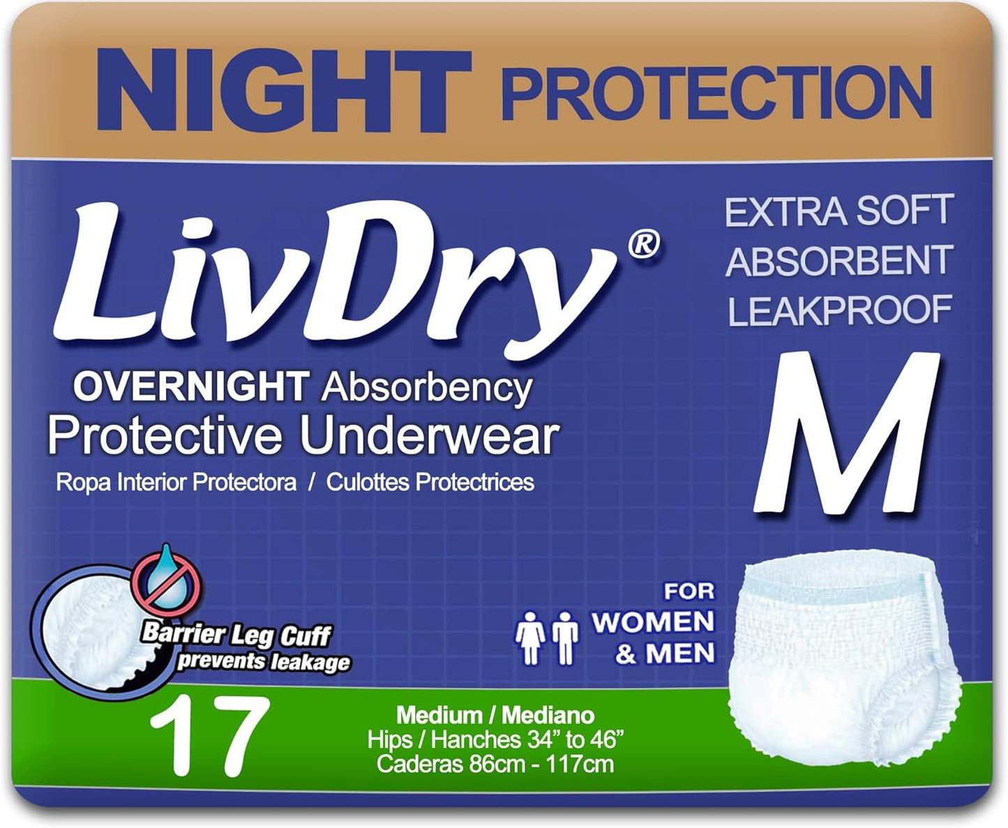 Stay Dry All Night: LivDry Medium Incontinence Underwear