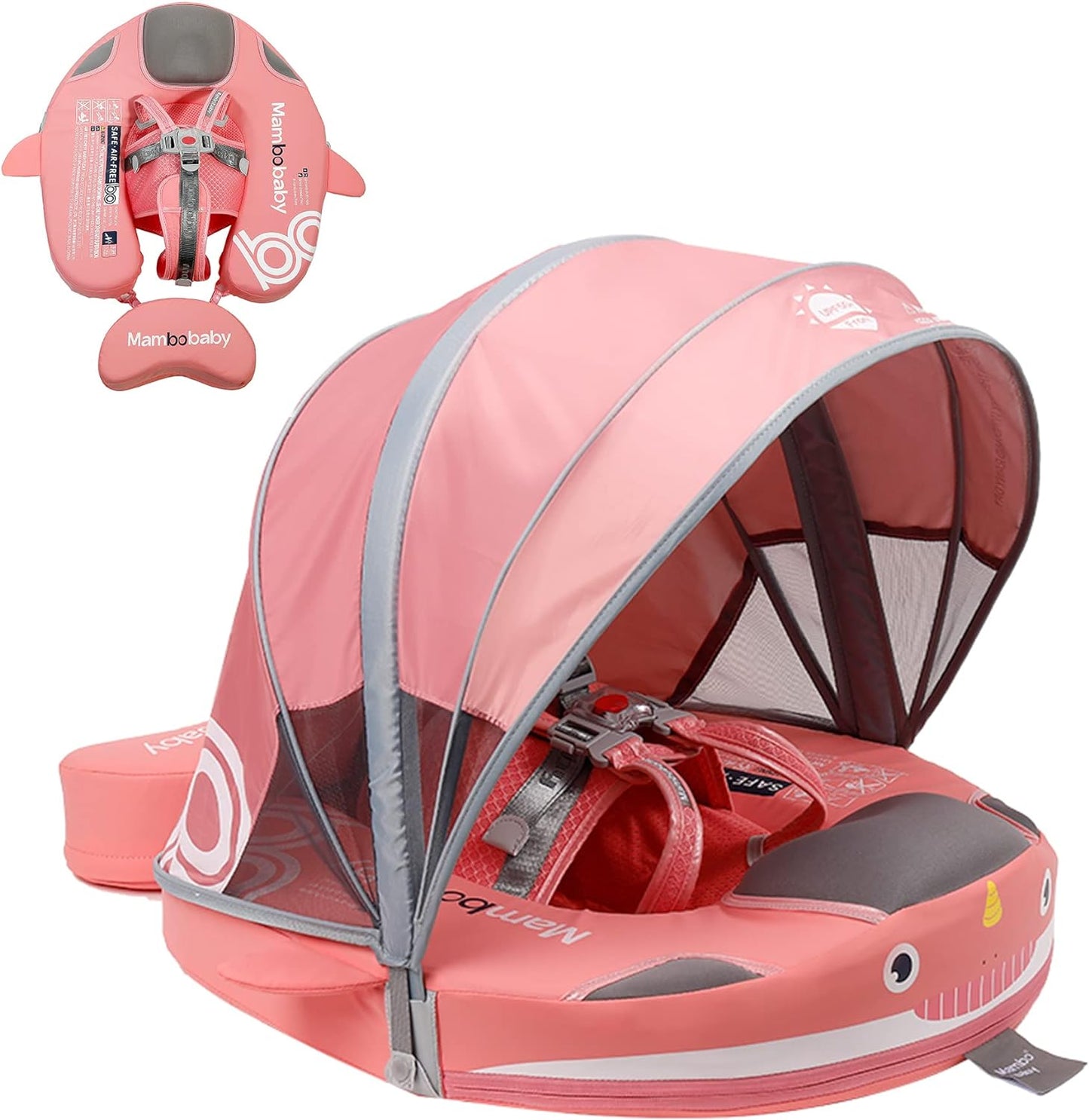 Mambobaby Floats with Canopy & Tail for Safe Pool Fun