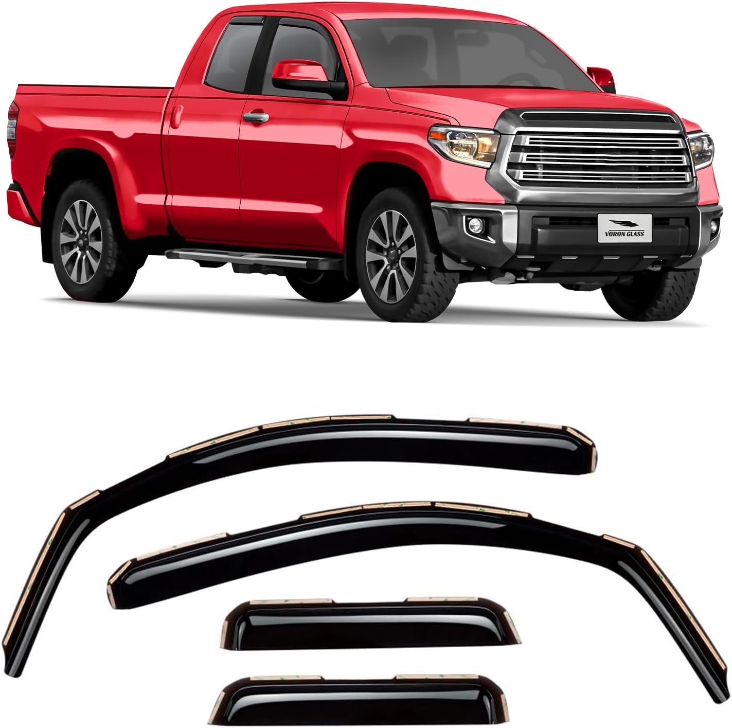 Voron Glass Extra Durable Rain Guards for Toyota Tundra 2007-2021