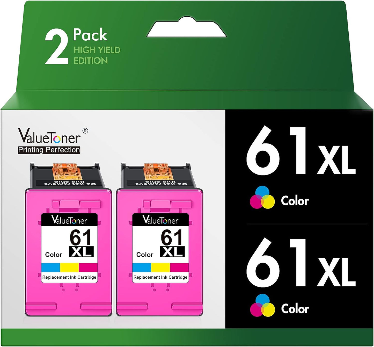 Valuetoner Remanufactured 61XL Ink Cartridges for HP Printers