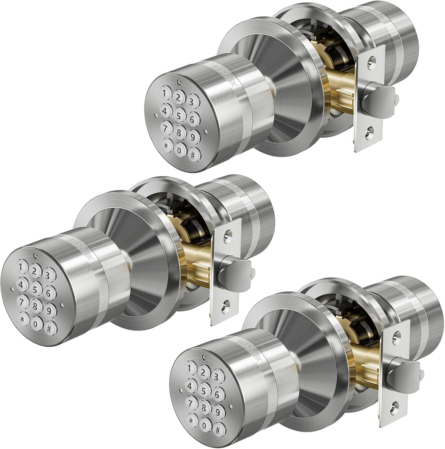 Keyless Digital Electronic Entry Security Door Lock - 3 Pack